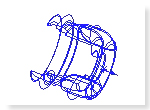 Drehteil dargestellt im IGES-Format mit 3D-Kurven